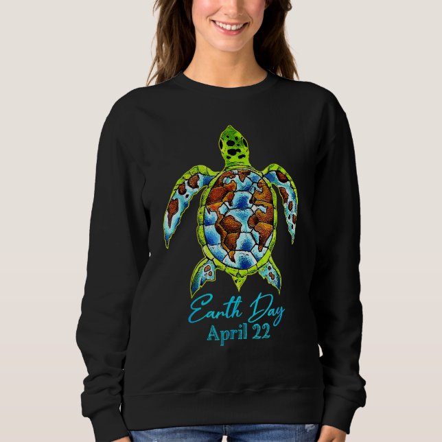 Sea Turtle Planet Kärlek World Environment Earth D T Shirt (Framsida)