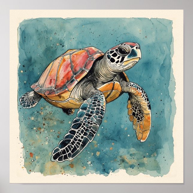 Sea Turtle Poster (Framsidan)