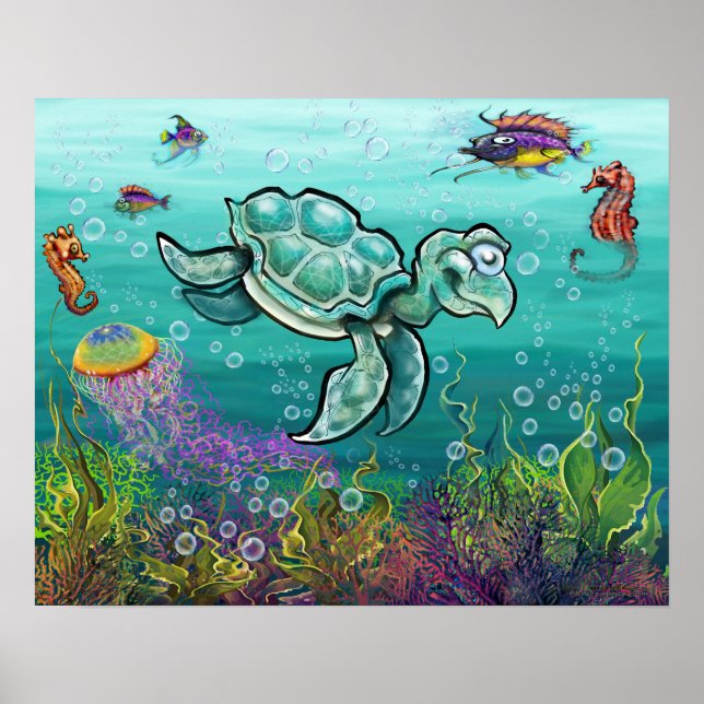 Sea Turtle Poster (Framsidan)