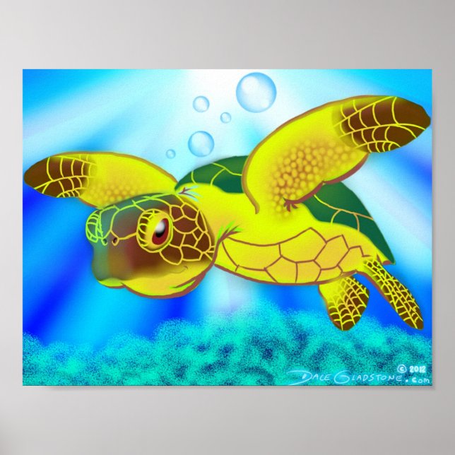 Sea Turtle Print 12b Poster (Framsidan)