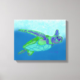 Sea Turtle Print Canvastryck