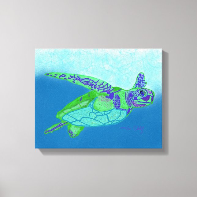 Sea Turtle Print Canvastryck (Framsida)