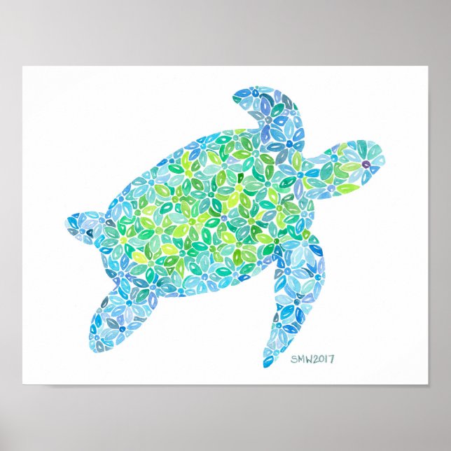 Sea Turtle Print Poster (Framsidan)