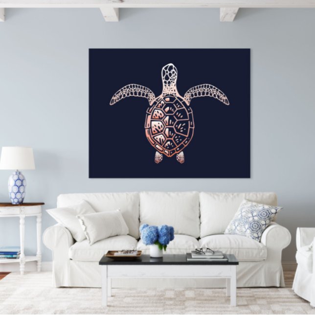 Sea Turtle Print | Skriv ut havssköldpaddsvägg Poster (Sea Turtle Ocean Animal Wall Art Poster Print by TinkPrints.)