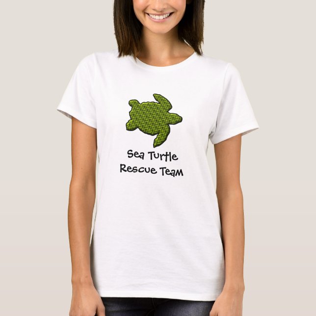 Sea Turtle Rädding Team Tee Shirt (Framsida)
