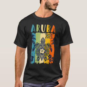 Sea Turtle Retro Aruba Caribe Family Vacation T Shirt