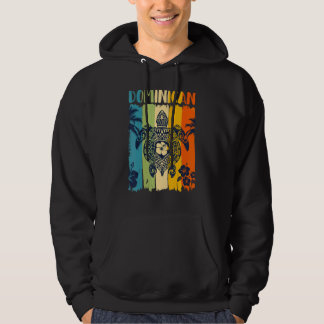 Sea Turtle Retro Dominican Theme Family Vacation Hoodie