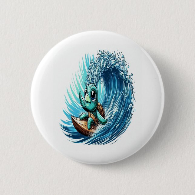 Sea Turtle Rides Emotion Wave. Knapp (Framsida)