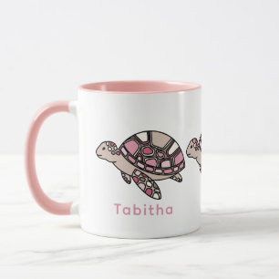 Sea Turtle rosa Mugg