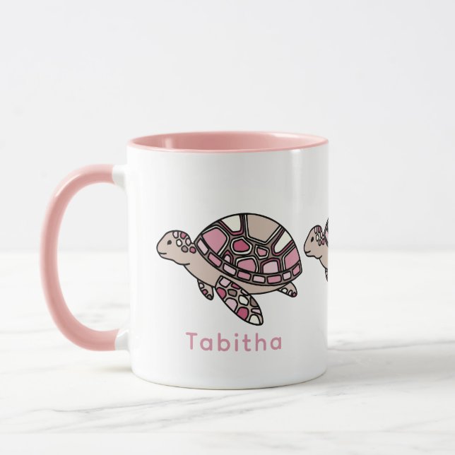Sea Turtle rosa Mugg (Vänster)
