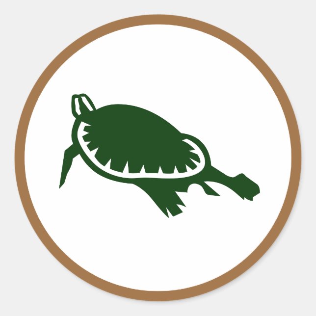 Sea Turtle Runt Klistermärke (Framsida)
