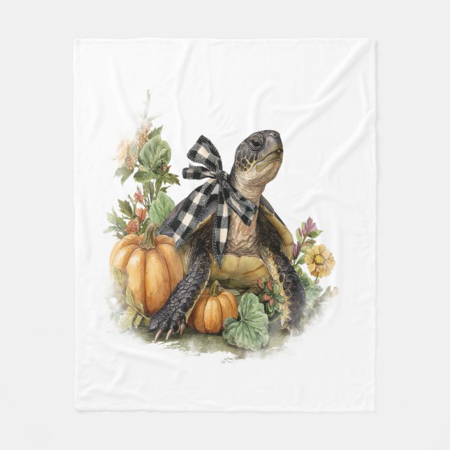 Sea Turtle Shirt Animals Autumn Pumpkin Fleecefilt (Framsidan)