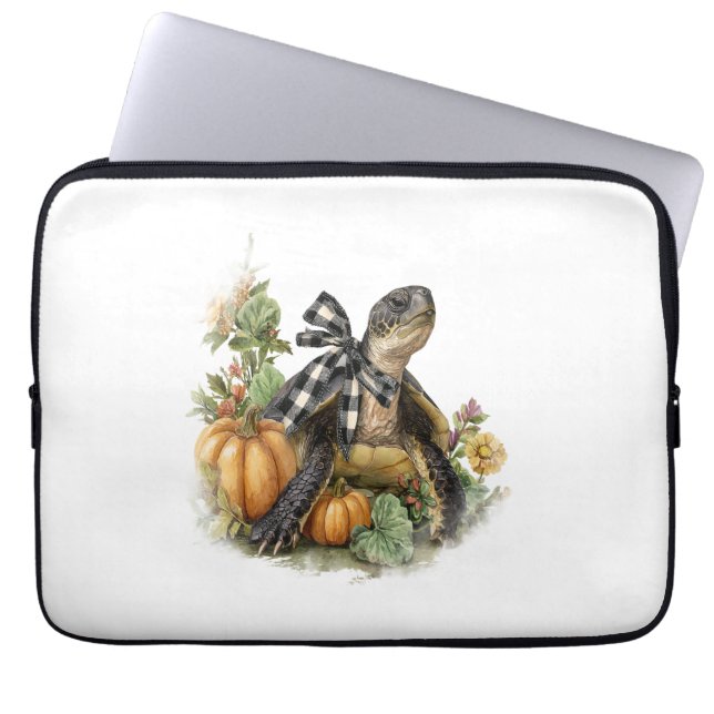 Sea Turtle Shirt Animals Autumn Pumpkin Laptop Fodral (Framsidan)