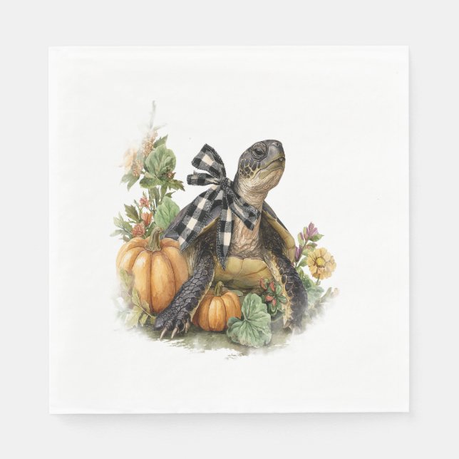 Sea Turtle Shirt Animals Autumn Pumpkin Pappersservett (Framsidan)