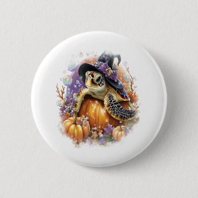 Sea Turtle Shirt Sea Halloween Knapp (Framsida)