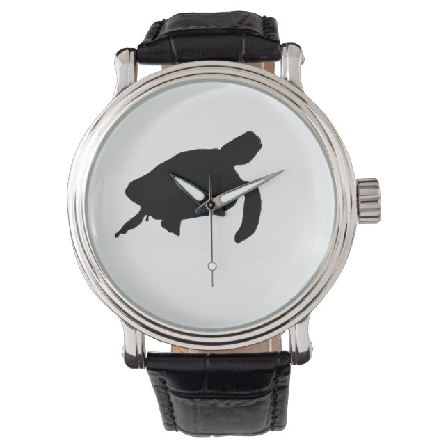 Sea Turtle Silhouette Armbandsur (Framsida)