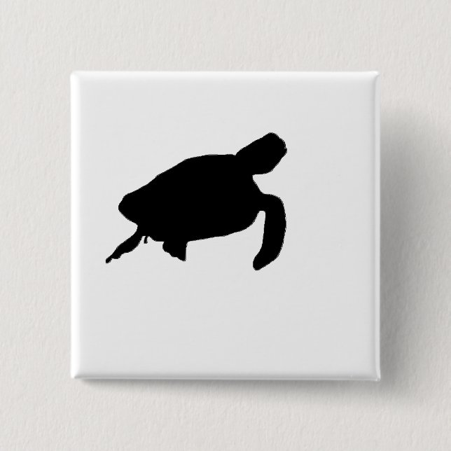 Sea Turtle Silhouette Knapp (Framsida)