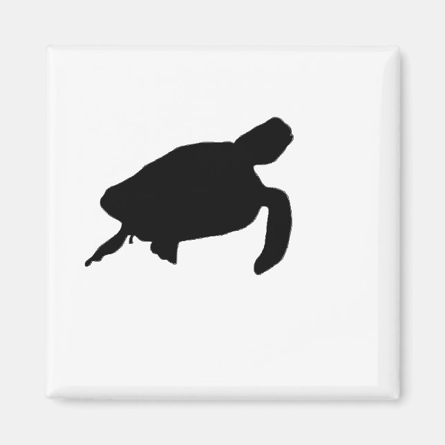 Sea Turtle Silhouette Magnet (Framsidan)