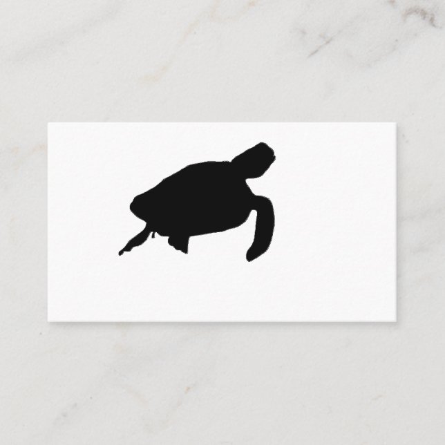 Sea Turtle Silhouette Visitkort (Framsida)