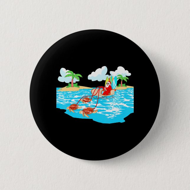 Sea Turtle Sleigh Santa Beach Surfboard jul Knapp (Framsida)