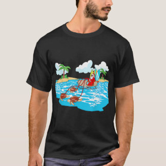 Sea Turtle Sleigh Santa Beach Surfboard jul T Shirt