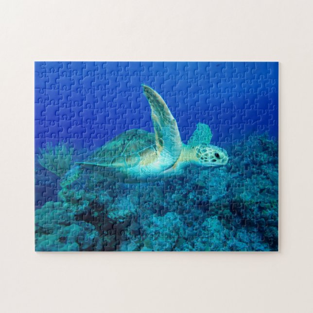 Sea Turtle Small Jigszle Puzzle Pussel (Horisontell)