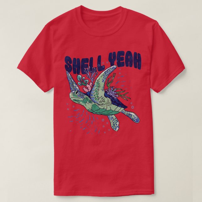 Sea Turtle Snäcka Ja Ocean Marine Life T Shirt (Design framsida)