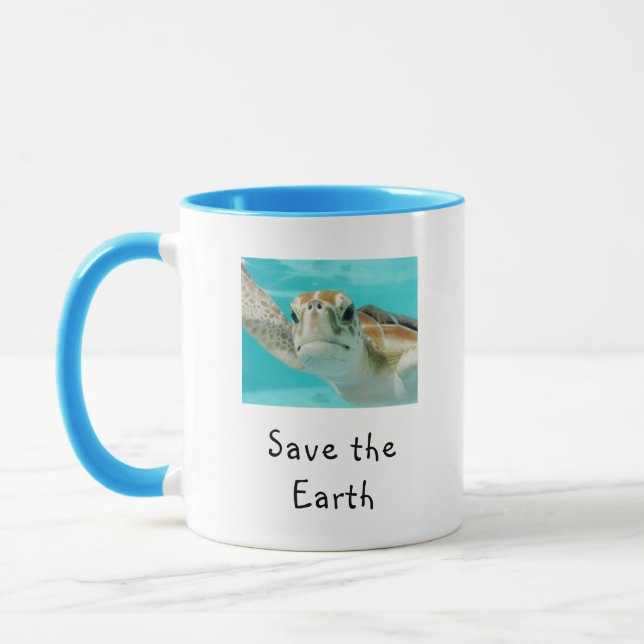 Sea Turtle Spara The Earth Mugg (Vänster)