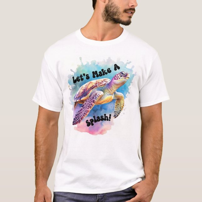 Sea Turtle Stänk T Shirt (Framsida)