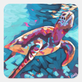 Sea Turtle Sticker Fyrkantigt Klistermärke