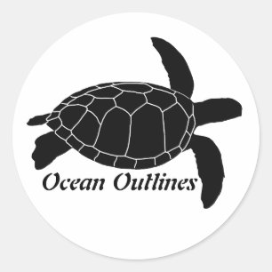 Sea Turtle Stickers Runt Klistermärke