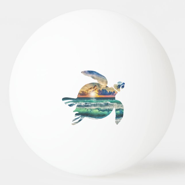 Sea Turtle Sunset Beach Golf Bollar Golf Boll Mark (Framsidan)