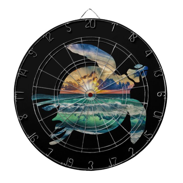 Sea Turtle Sunset Beach Golf Bollar Golf Boll Mark Darttavla (Framsidan)
