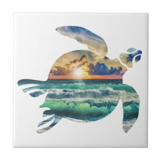 Sea Turtle Sunset Beach Kakelplatta