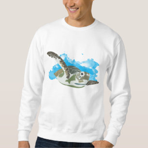Sea Turtle Swimming Lång Ärmad Tröja