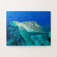 Sea Turtle Swimming Small Jigszle Puzzle