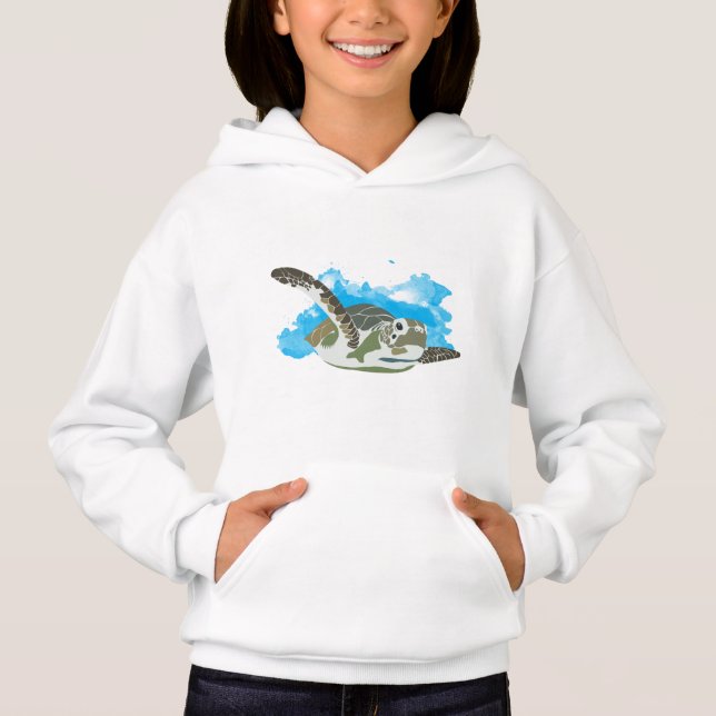 Sea Turtle Swimming T Shirt (Framsida)