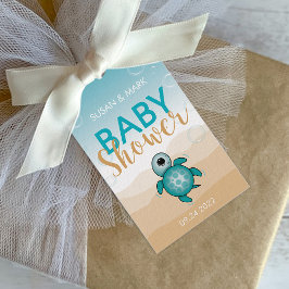 Sea Turtle Theme Baby Shower Gift Märkre Presentetikett