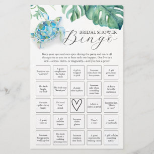 Sea Turtle Theme Möhippa Bingo Flygblad