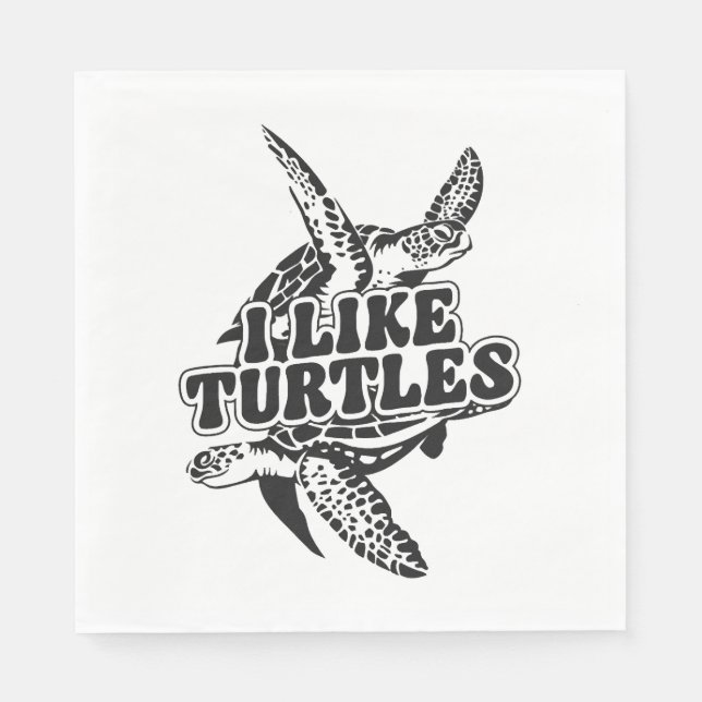 Sea Turtle Tortoise Jag gillar Turtles Pappersservett (Framsidan)