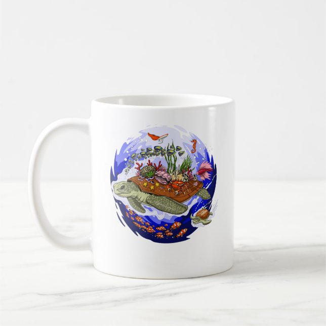 Sea Turtle Tortoise Kaffemugg (Vänster)