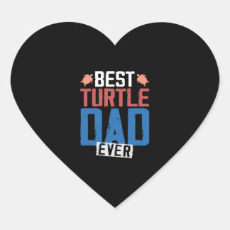 Sea Turtle Tortoise Pappa Best Hjärtformat Klistermärke