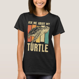 Sea Turtle Tortoise Retro Vintage Fråga mig om min T Shirt