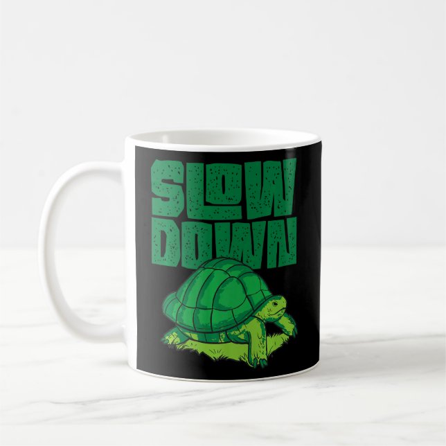 Sea Turtle Tortoise Slow Down Kaffemugg (Vänster)
