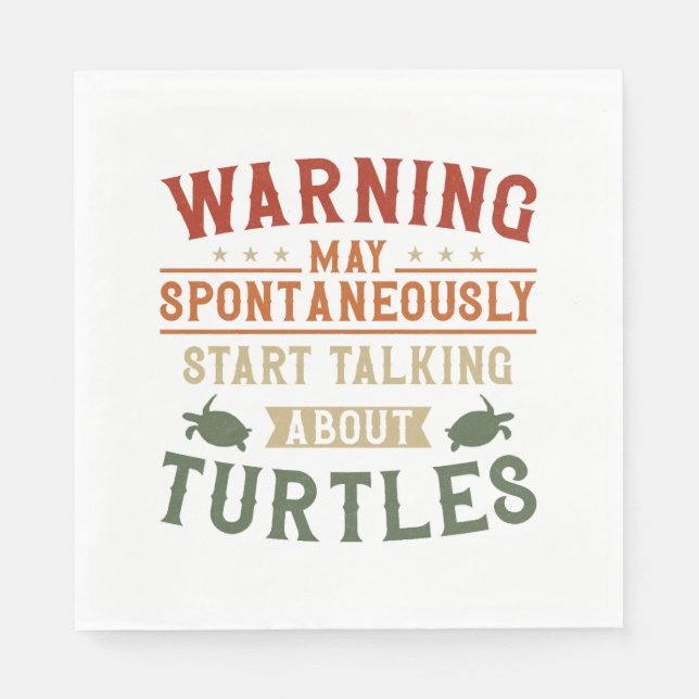 Sea Turtle Tortoise Warning May Pappersservett (Framsidan)