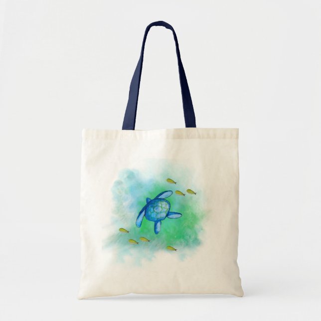 Sea Turtle Tote Bag Tygkasse (Framsidan)