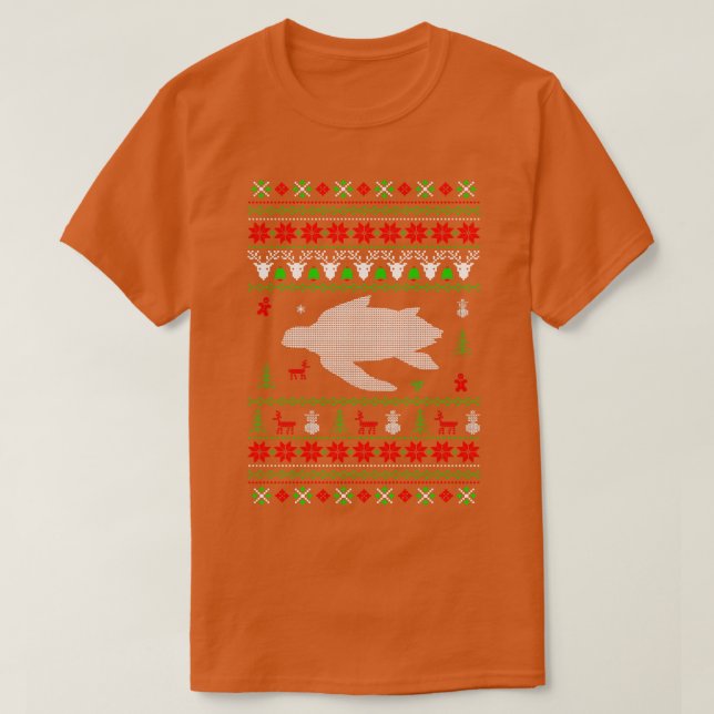 Sea Turtle Ugly jul Sweater Glad helg G T Shirt (Design framsida)