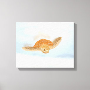 Sea Turtle under Vatten. Canvastryck