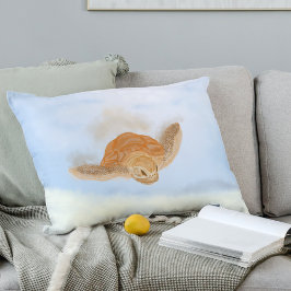 Sea Turtle under Vatten. Prydnadskudde