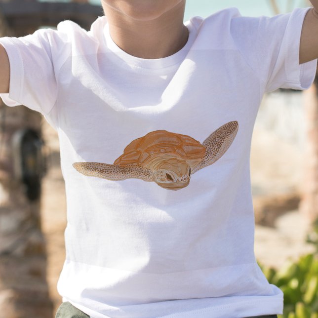 Sea Turtle under Vatten - transparent. T Shirt (Skapare uppladdad)